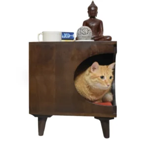 Side Table with Cushion for Small Dogs and Cats