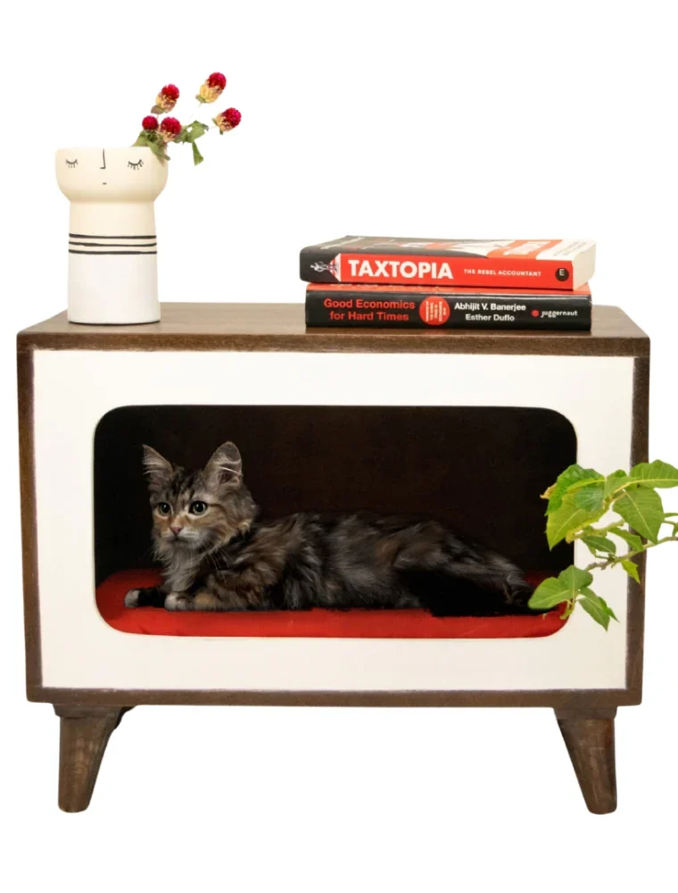 Side Table with Cushion for Small Dogs and Cats