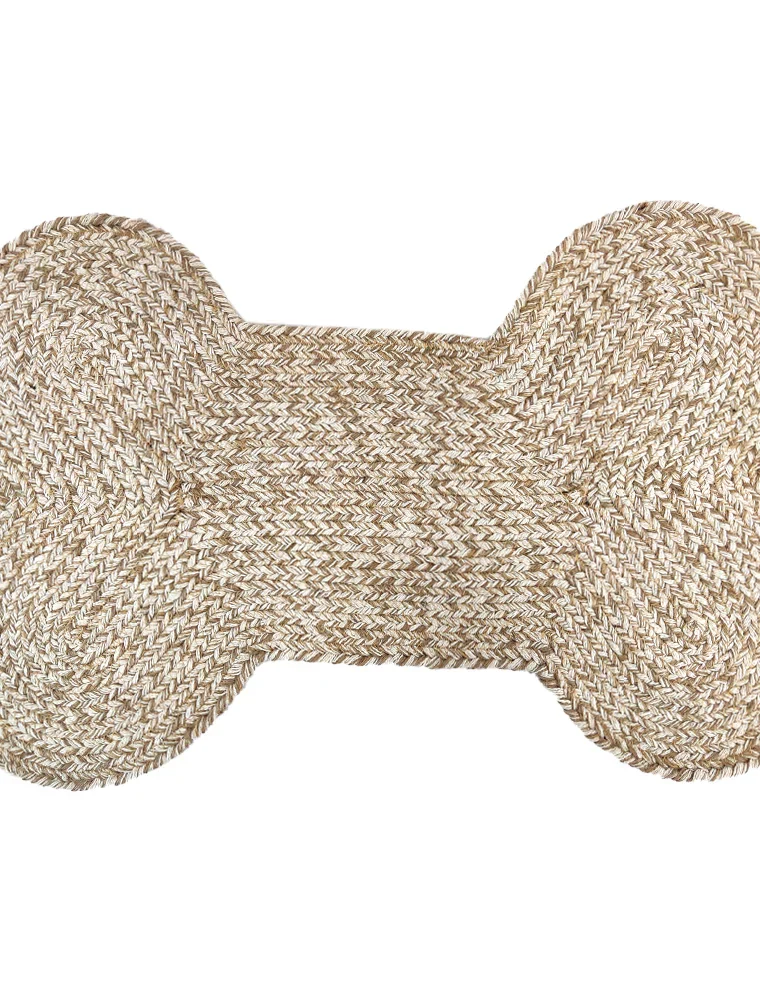 Pawpourri Bone Shaped Jute Mat for Dogs and Cats (Beige)